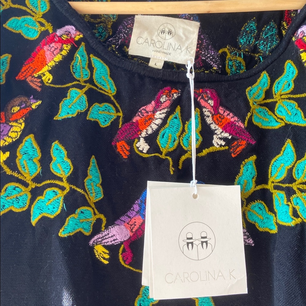 Carolina K. Hand- Embroidered Bird Top Size Large